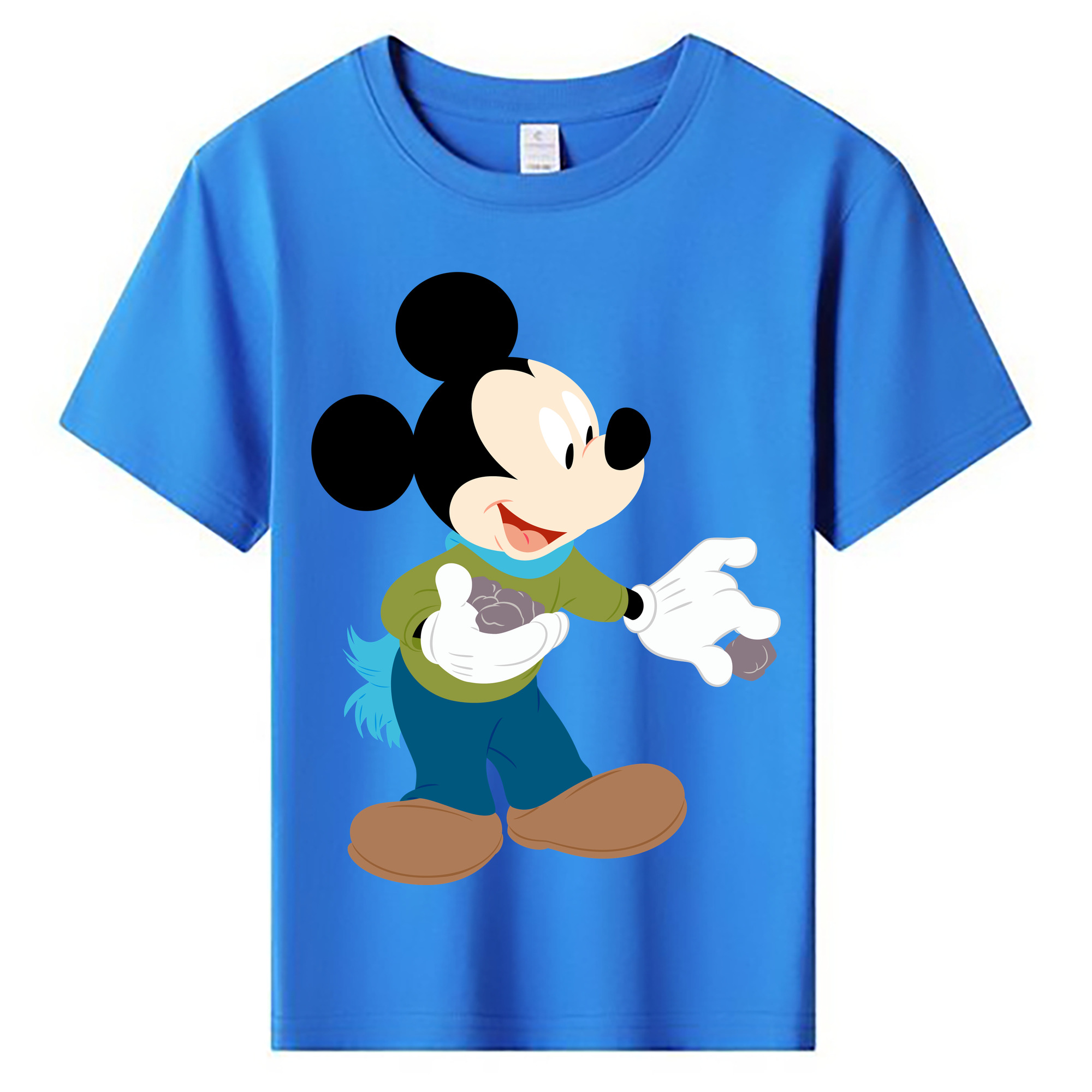 ミッキーマウス Mickey Mouse 綿100％キッズTシャツ（フロントプリント）